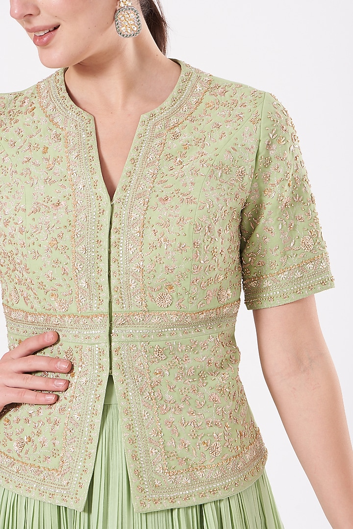 Mint Ruched Skirt Set by Sana Barreja at Pernia's Pop Up Shop