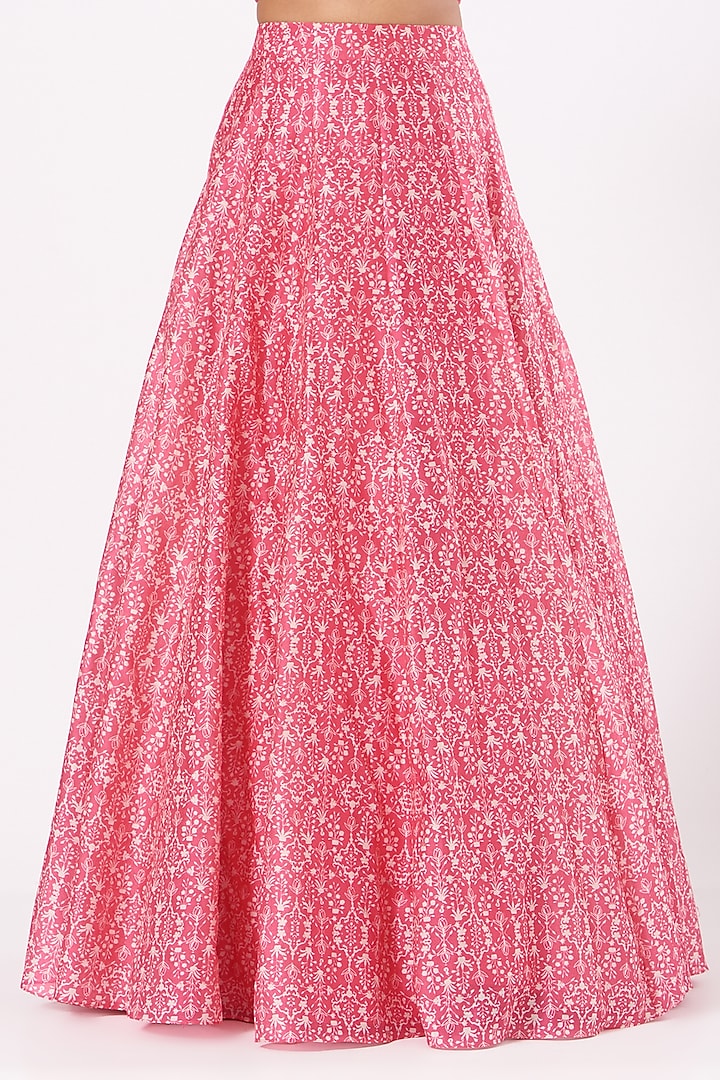 Pink Printed Wedding Lehenga Set by Sana Barreja at Pernia's Pop Up Shop