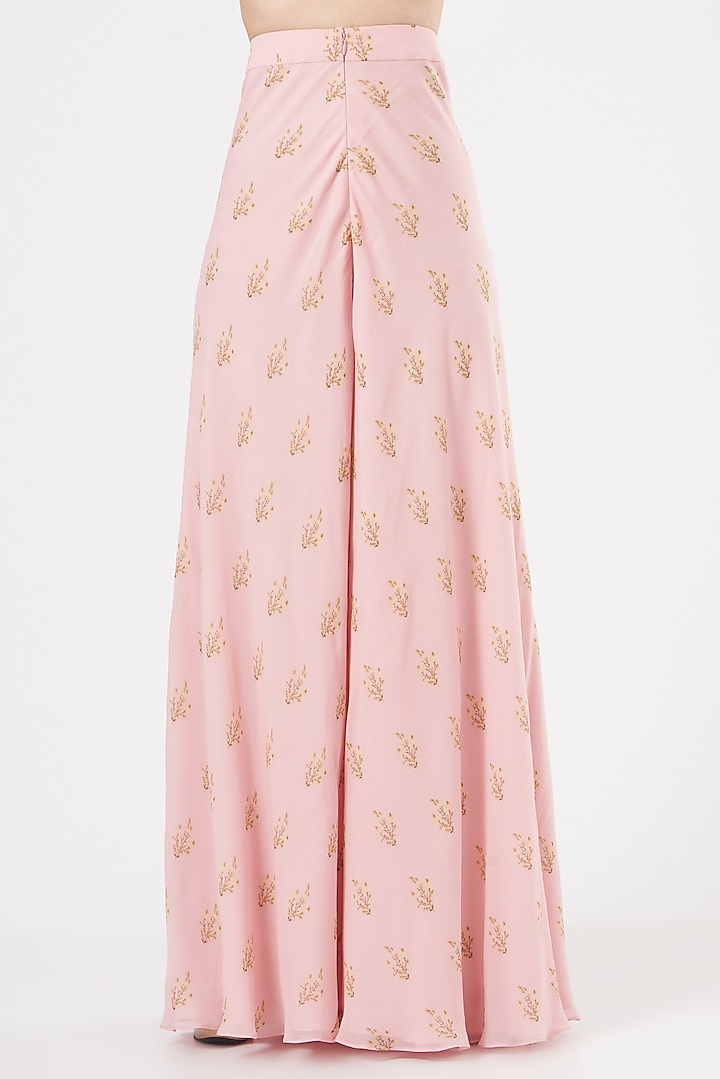 Blush Pink Printed Party Wear Sharara Set by Sana Barreja at Pernia's Pop Up Shop