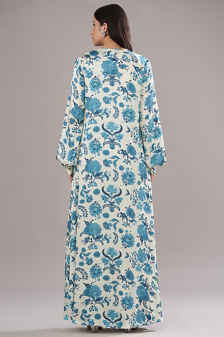 Ivory Modal Printed Cape Set by Sana Barreja at Pernia's Pop Up Shop