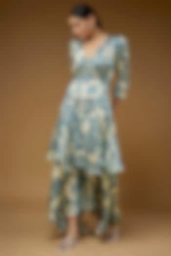 Teal Modal Layered Dress by Sana Barreja