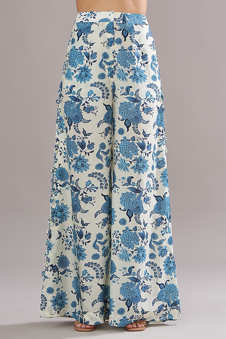 Ivory Bemberg Silk Printed Co-Ord Set by Sana Barreja at Pernia's Pop Up Shop