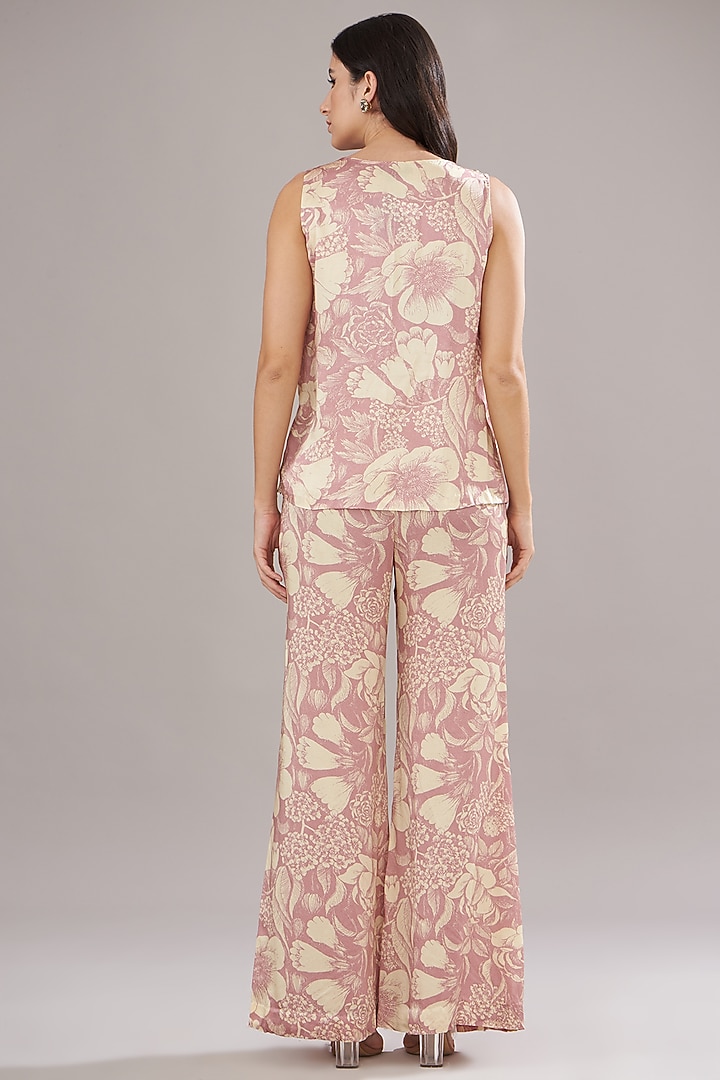 Rose Pink Modal Printed Cape Set by Sana Barreja at Pernia's Pop Up Shop