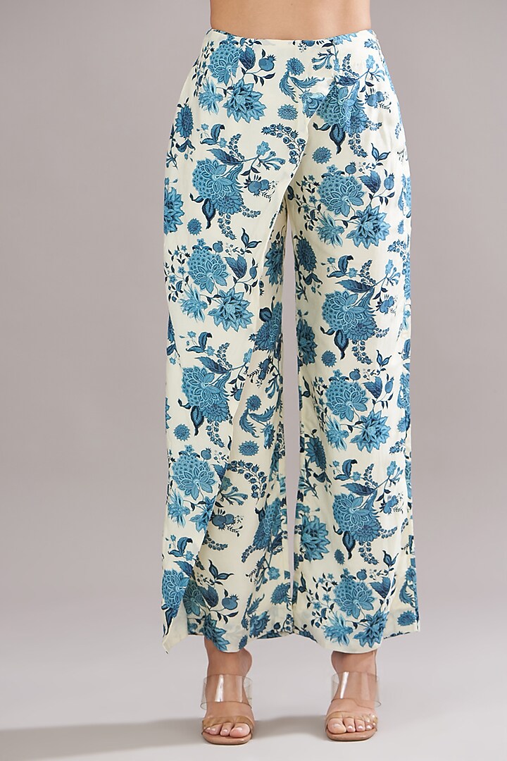 Ivory Bemberg Silk Printed Co-Ord Set by Sana Barreja at Pernia's Pop Up Shop