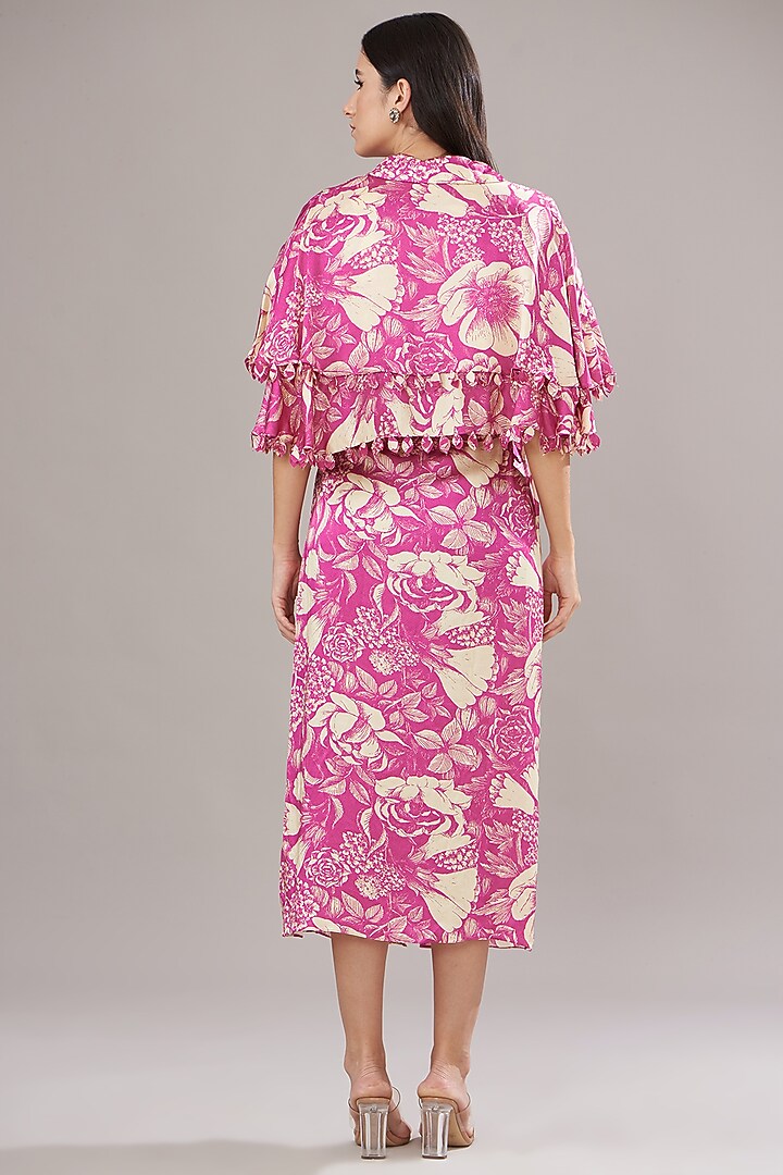 Fuchsia Modal Printed Vacation Dress by Sana Barreja at Pernia's Pop Up Shop