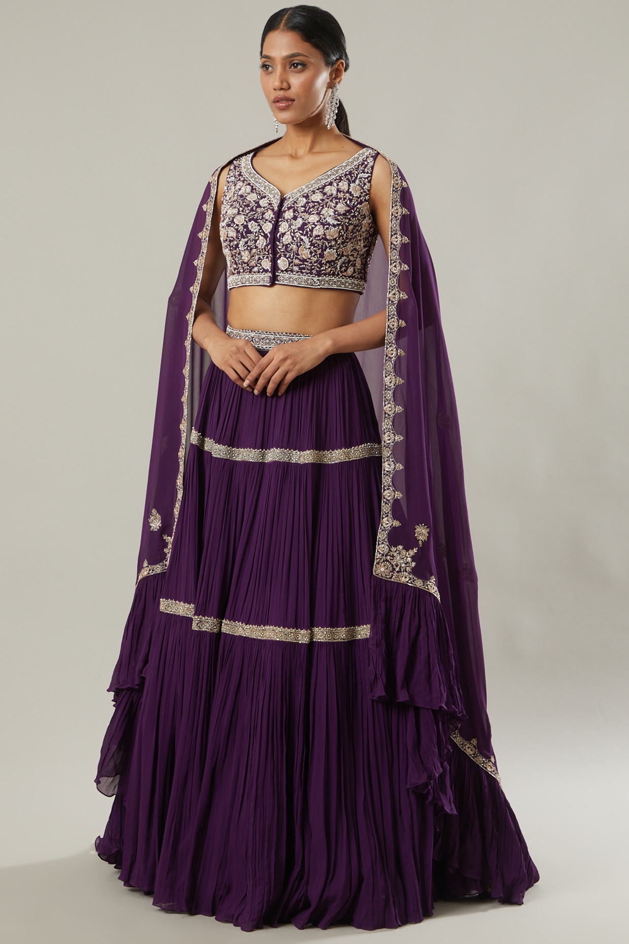 RE - Purple Colored Party Wear Designer Lehenga Choli - Premium - Indian