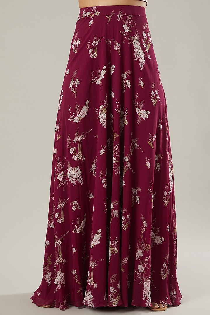 Magenta Printed Jacket Set by Sana Barreja at Pernia's Pop Up Shop