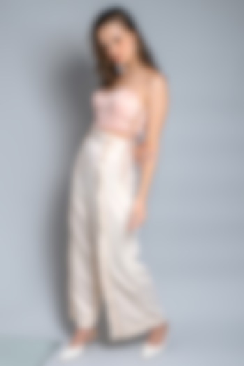 Pink & Peach Satin Co-Ord Set by Saangi at Pernia's Pop Up Shop