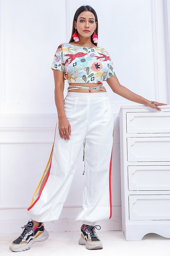 Multi-Colored Twill Printed Co-Ord Set by Saangi