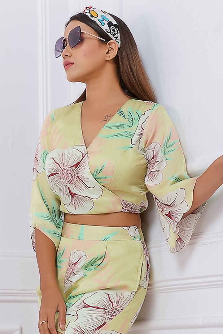 Lemon Viscose Co-Ord Set by Saangi at Pernia's Pop Up Shop