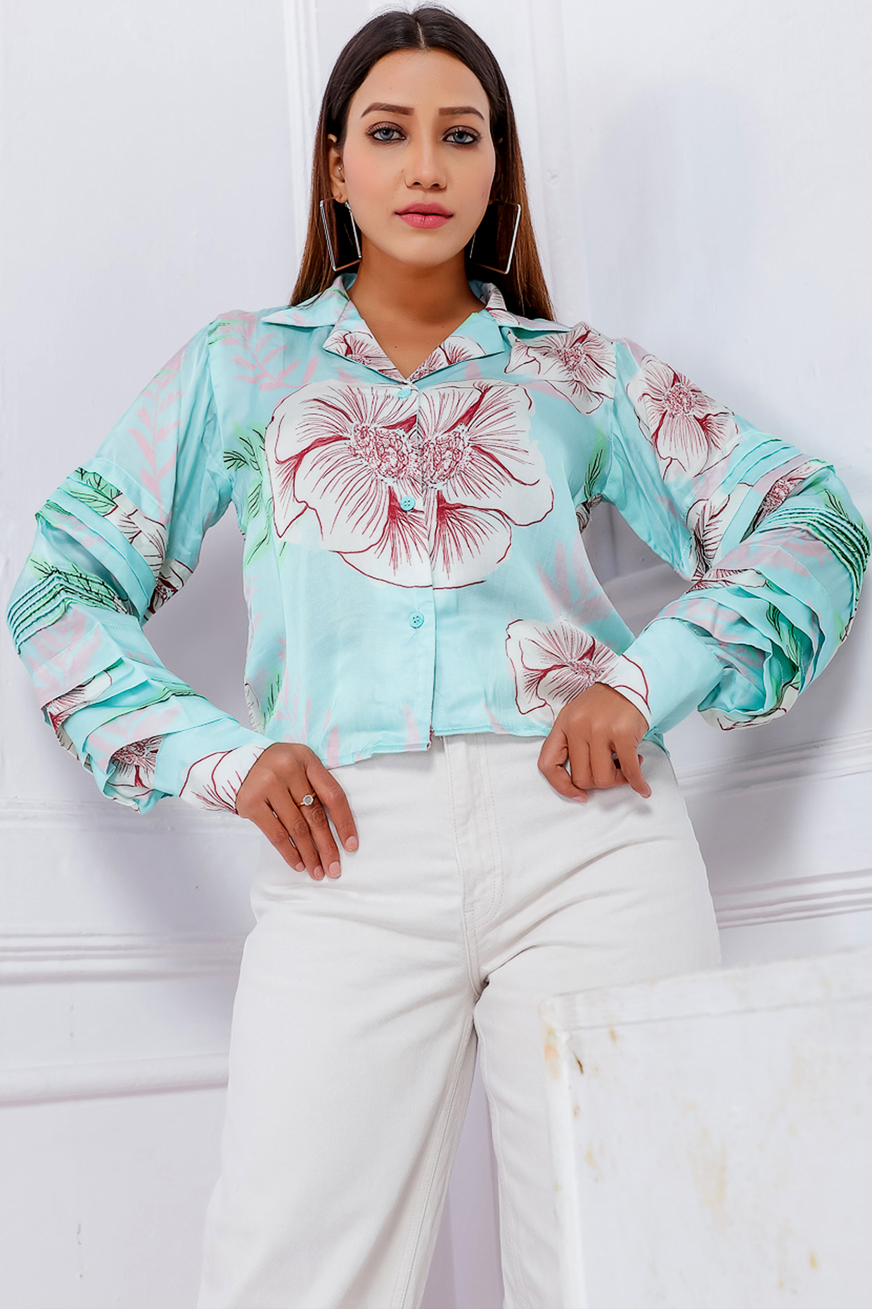 Aqua Modal Shirt by Saangi