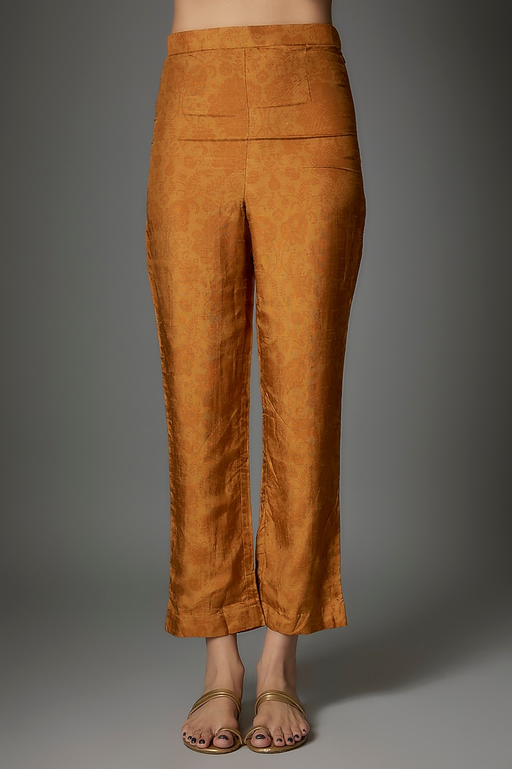 Mustard & Black Dola Silk Hand Embroidered Shrug Set by Saangi at Pernia's Pop Up Shop