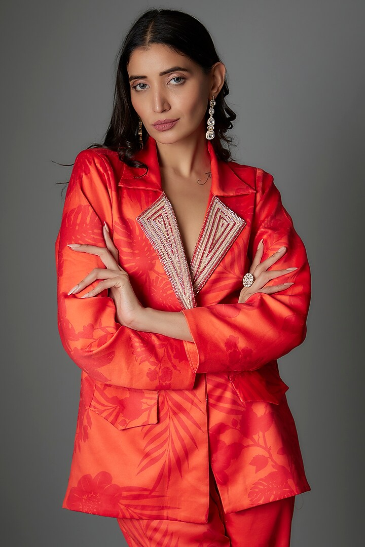 Orange Cotton Cambric Co-Ord Set by Saangi at Pernia's Pop Up Shop