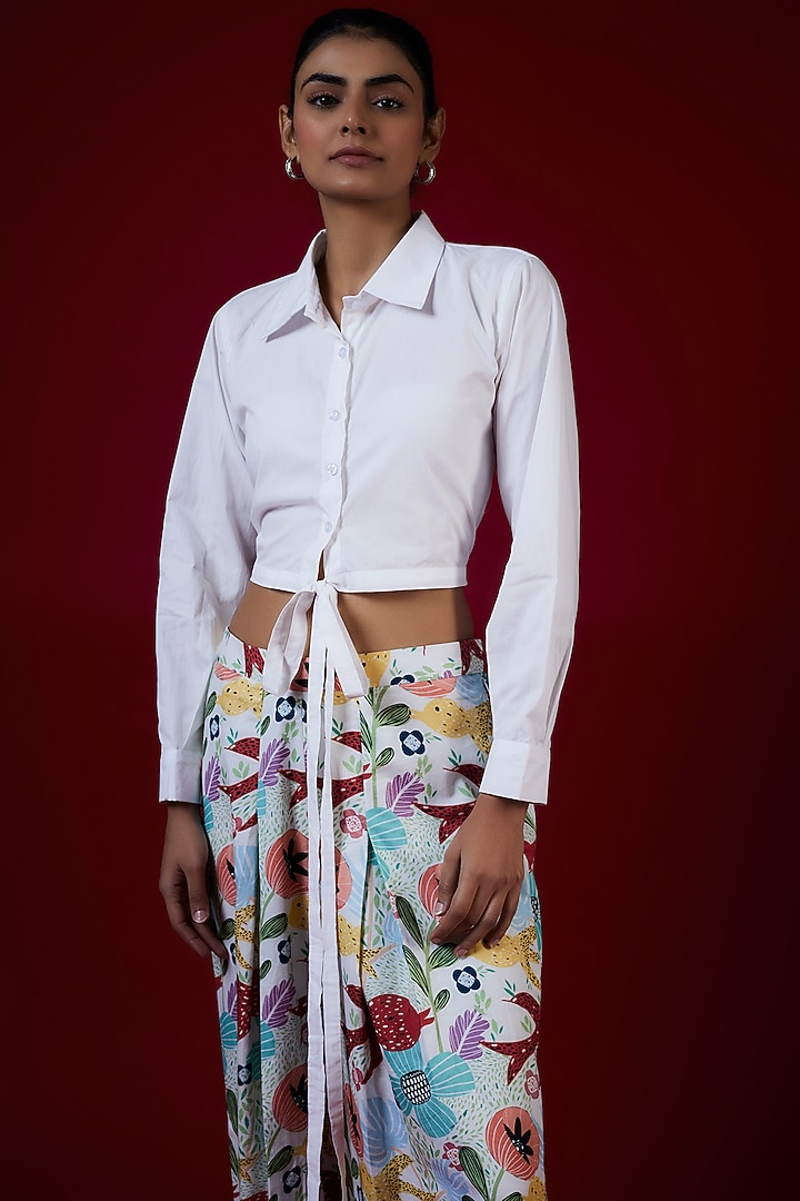 Multi-Colored Fish Printed Palazzo Pant Set by Saangi at Pernia's Pop Up Shop