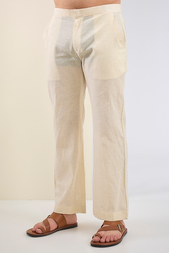 Beige Cotton Thread Embroidered Co-Ord Set by SANCHIT SHARMA at Pernia's Pop Up Shop