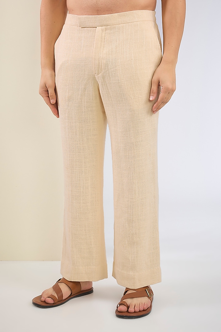 Beige Cotton Thread Embroidered Co-Ord Set by SANCHIT SHARMA at Pernia's Pop Up Shop