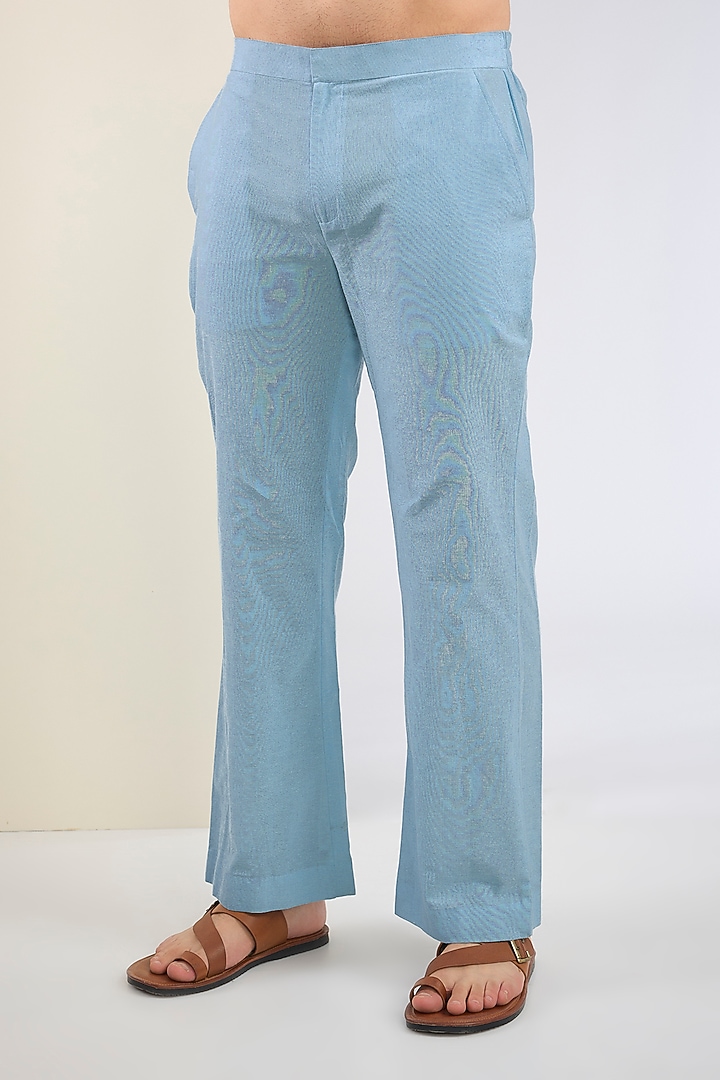 Blue Cotton Thread Embroidered Co-Ord Set by SANCHIT SHARMA at Pernia's Pop Up Shop