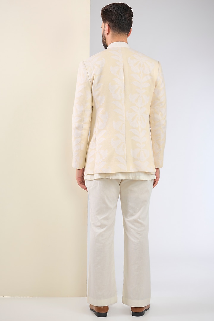 Ivory Cotton Textured Indo-Western Set by SANCHIT SHARMA at Pernia's Pop Up Shop