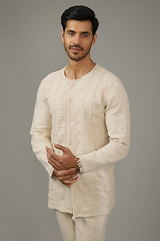 Ivory Cotton Khadi Co-Ord Set by SANCHIT SHARMA