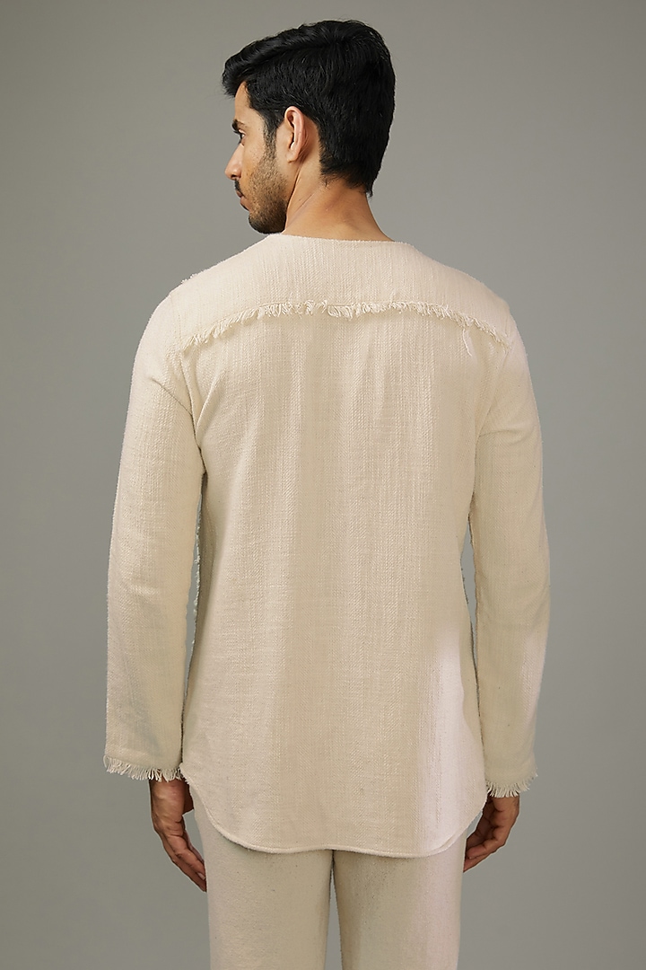 Ivory Cotton Khadi Co-Ord Set by SANCHIT SHARMA at Pernia's Pop Up Shop