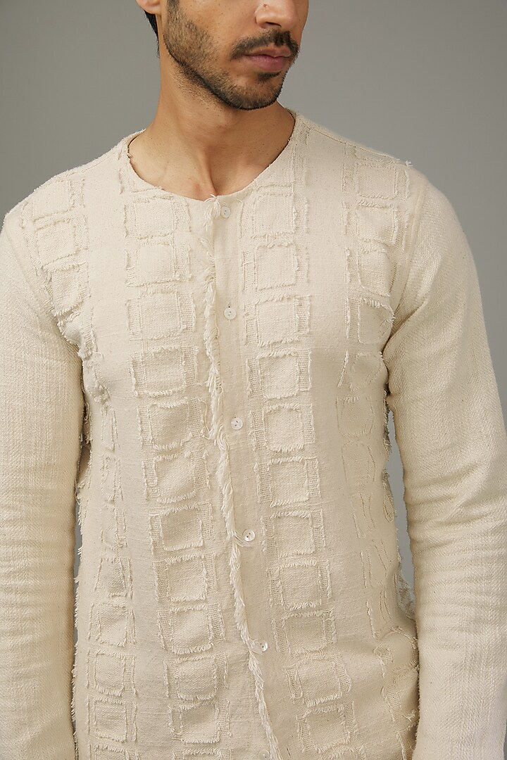 Ivory Cotton Khadi Co-Ord Set by SANCHIT SHARMA at Pernia's Pop Up Shop