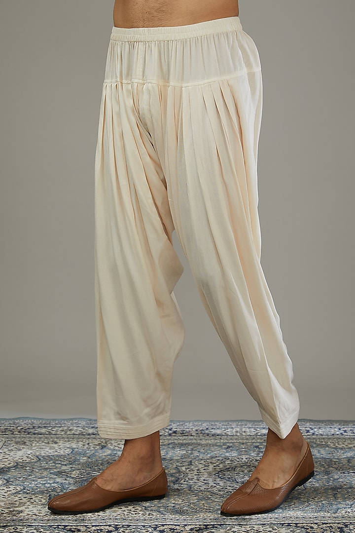 Ivory Crochet Kurta Set by SANCHIT SHARMA at Pernia's Pop Up Shop