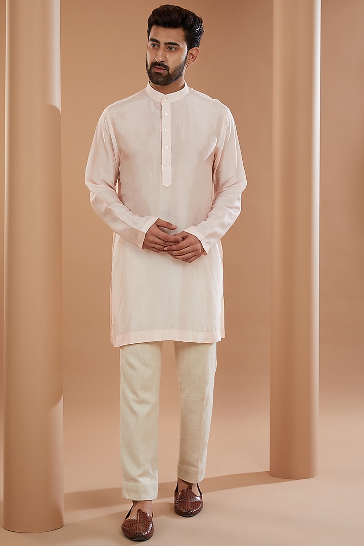 Peach Silk Embroidered Wedding Indowestern Jacket Set by SANCHIT SHARMA at Pernia's Pop Up Shop