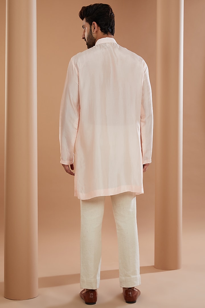 Peach Silk Embroidered Wedding Indowestern Jacket Set by SANCHIT SHARMA at Pernia's Pop Up Shop