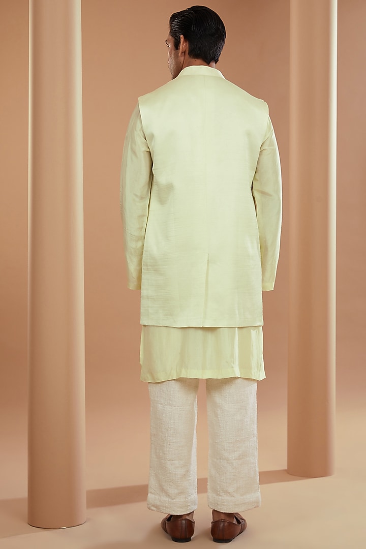 Mint Green Silk Wedding Indowestern Jacket Set by SANCHIT SHARMA at Pernia's Pop Up Shop