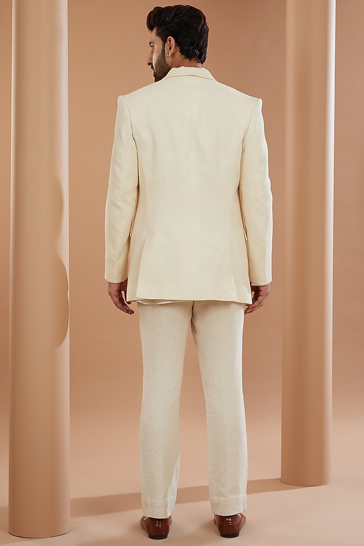 Ivory Silk Blazer Set by SANCHIT SHARMA at Pernia's Pop Up Shop