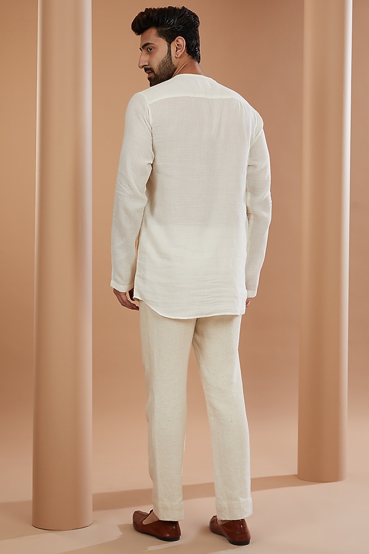 Ivory Silk Blazer Set by SANCHIT SHARMA at Pernia's Pop Up Shop