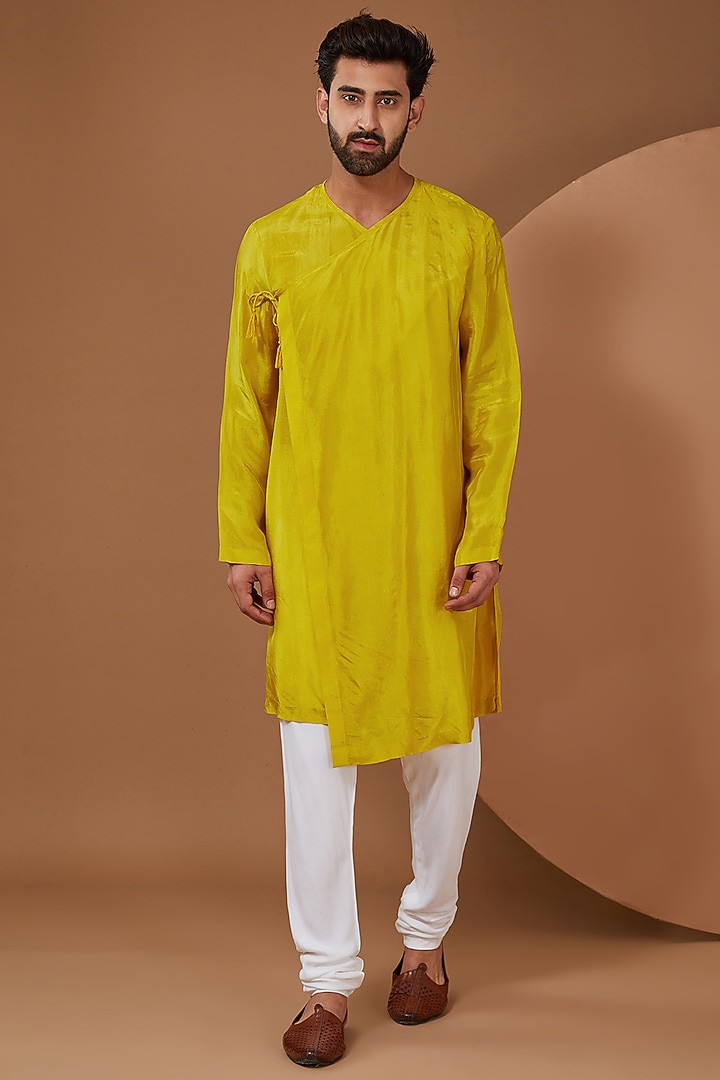 Yellow Silk Wedding Indowestern Set by SANCHIT SHARMA at Pernia's Pop Up Shop