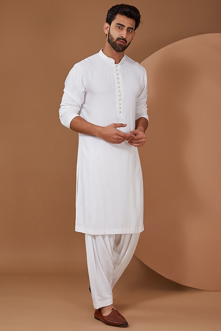 Pink Cotton Khadi Wedding Indowestern Set by SANCHIT SHARMA at Pernia's Pop Up Shop