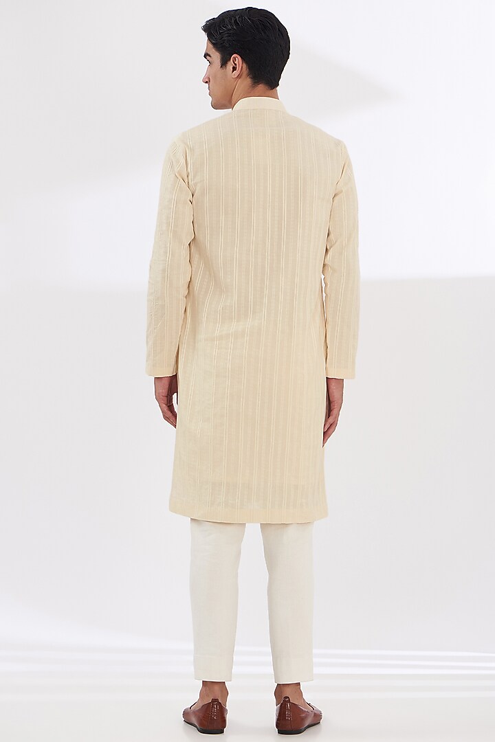 Ivory Chanderi Cotton Kurta Set by SANCHIT SHARMA at Pernia's Pop Up Shop