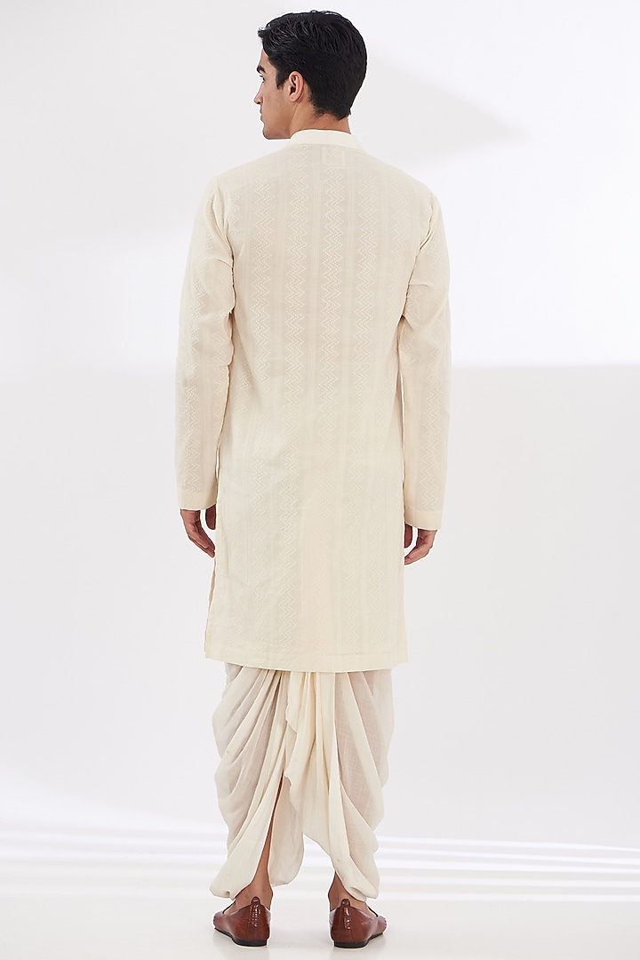 Ivory Chanderi Cotton Dhoti Pants by SANCHIT SHARMA at Pernia's Pop Up Shop