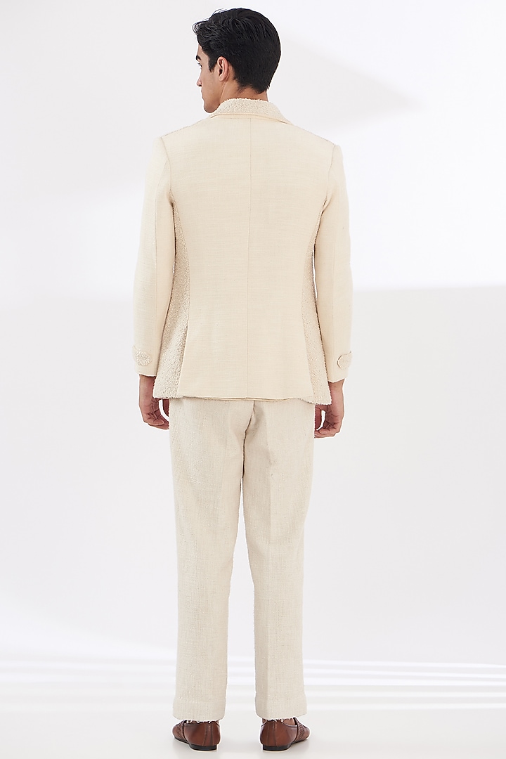 Ivory Silk Blazer Set by SANCHIT SHARMA at Pernia's Pop Up Shop