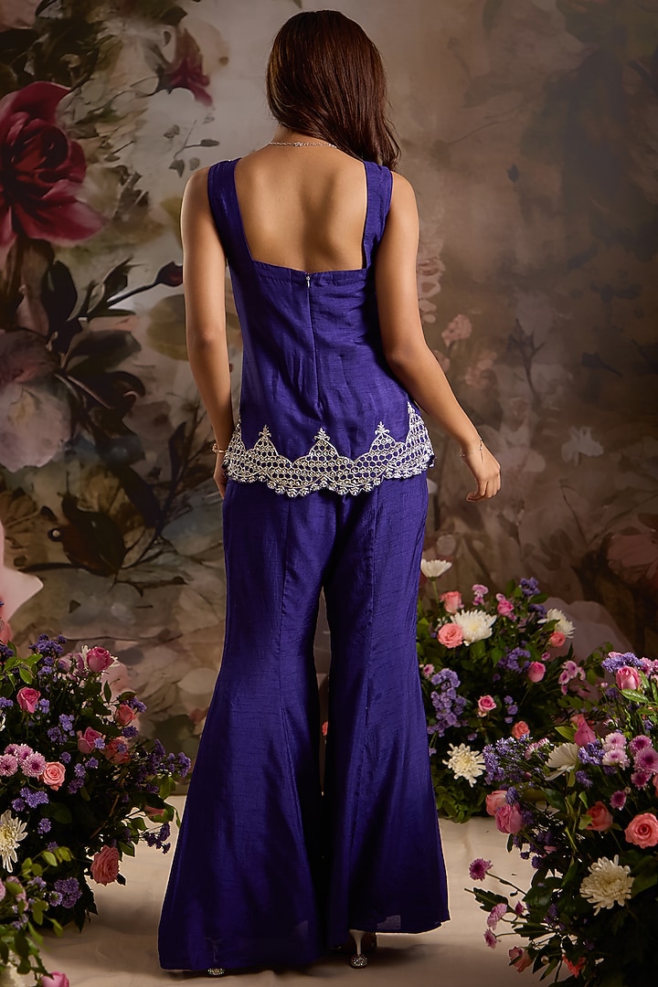 Purple Silk Pant Set by Saniya Sharma at Pernia's Pop Up Shop