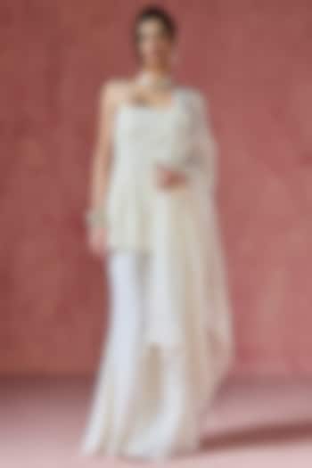 Ivory Modal Sharara Set by Saanjh by Lea at Pernia's Pop Up Shop