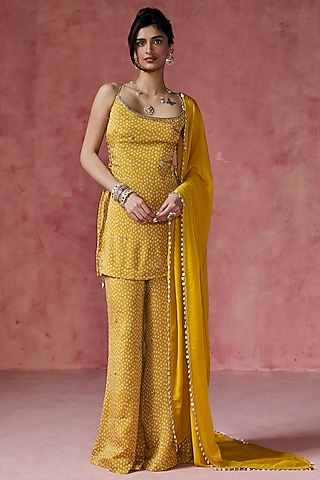 Mustad Bandhani Sharara Set by Saanjh by Lea