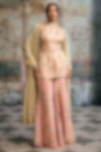 Prach Brocade Floral Printed Party Wear Sharara Set by Saanjh by Lea at Pernia's Pop Up Shop