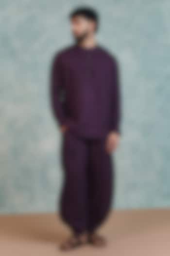 Plum Pure Linen Co-Ord Set by Saphed Men at Pernia's Pop Up Shop