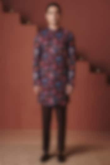 Coffee Brown Cotton Linen Indowestern Jacket by Saphed Men at Pernia's Pop Up Shop