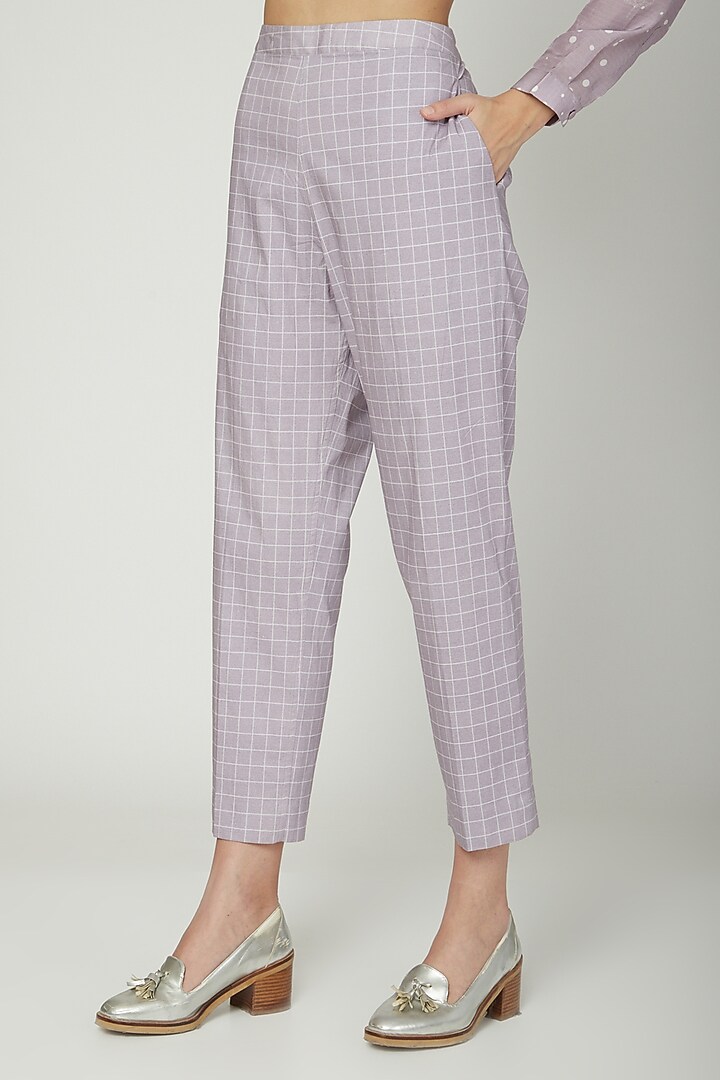 Mauve Printed Shirt With Trousers by Sneha Arora at Pernia's Pop Up Shop