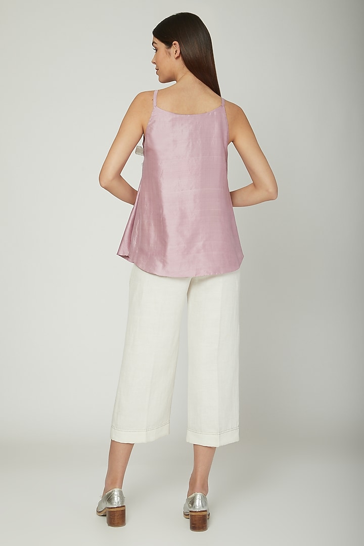 Mauve Overlapping Blouse With Tie-Up by Sneha Arora at Pernia's Pop Up Shop