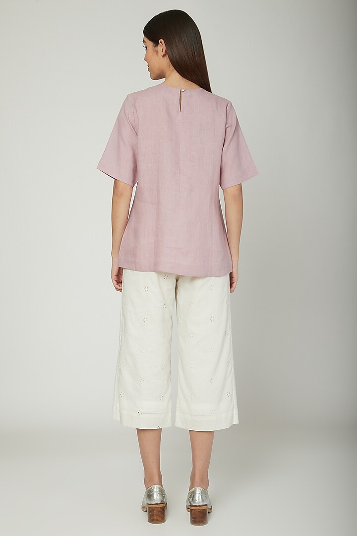 Mauve Blouse With Pleats by Sneha Arora at Pernia's Pop Up Shop