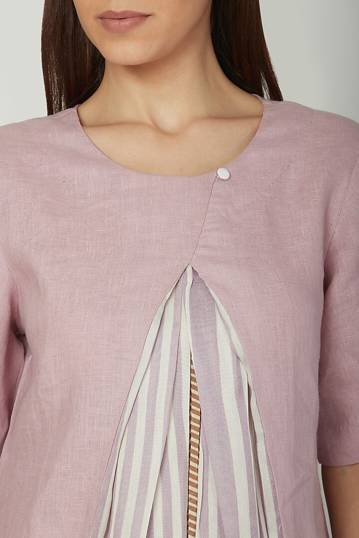 Mauve Blouse With Pleats by Sneha Arora at Pernia's Pop Up Shop