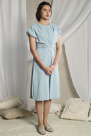 Sky Blue Dress With Tie-Up by Sneha Arora