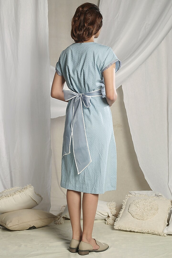 Sky Blue Summer Dress With Tie-Up by Sneha Arora at Pernia's Pop Up Shop