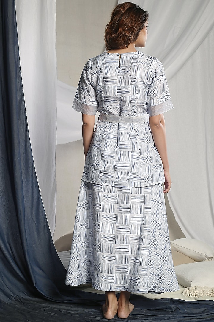 White Striped Skirt Set by Sneha Arora at Pernia's Pop Up Shop