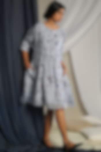 Grey Digital Printed Dress by Sneha Arora